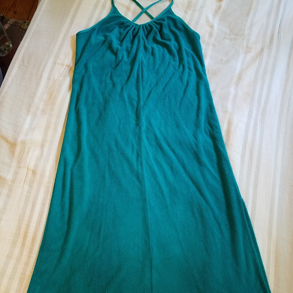 Vintage Teal Terry Dress, Medium